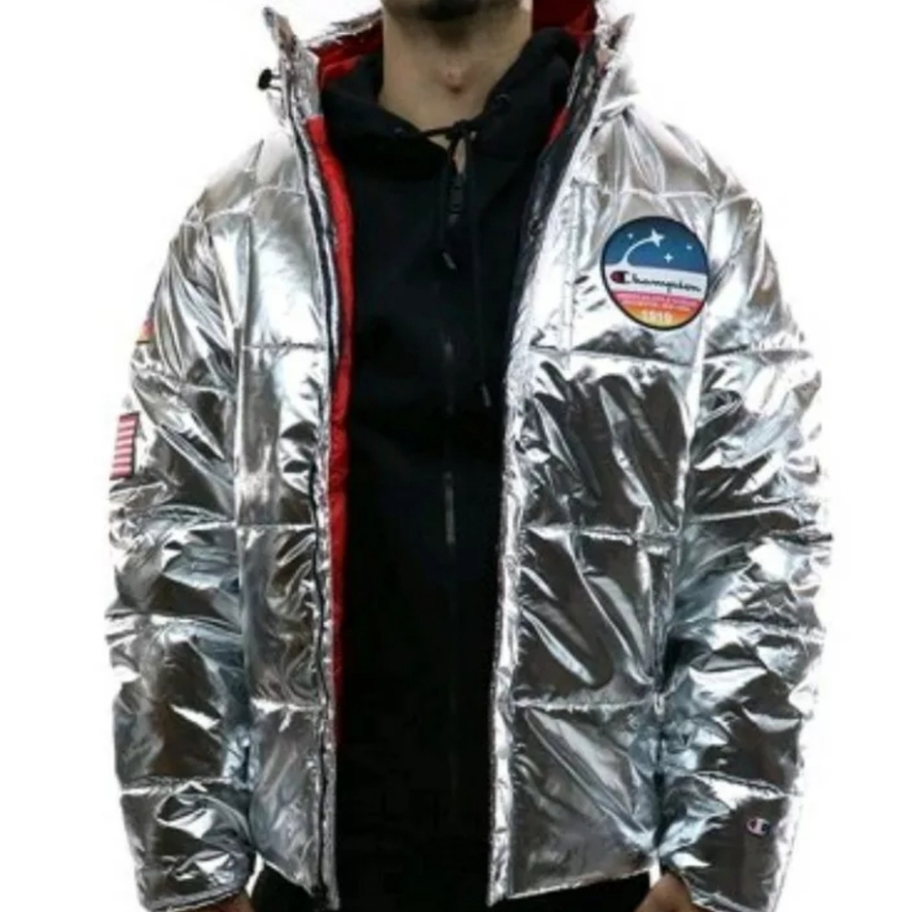 Champion Puffer jacket NASA Silver men's XL